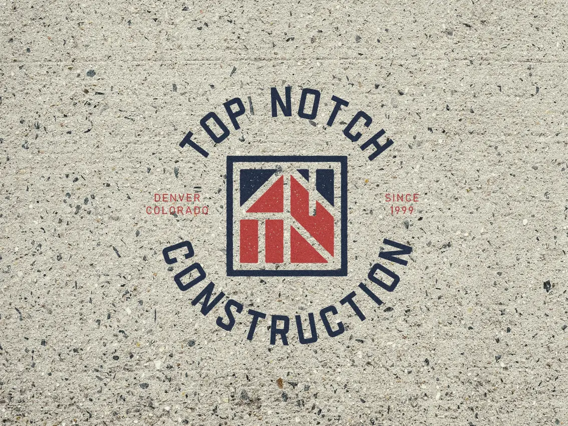 A logo design for Top Notch Construction, from Denver, Colarado.