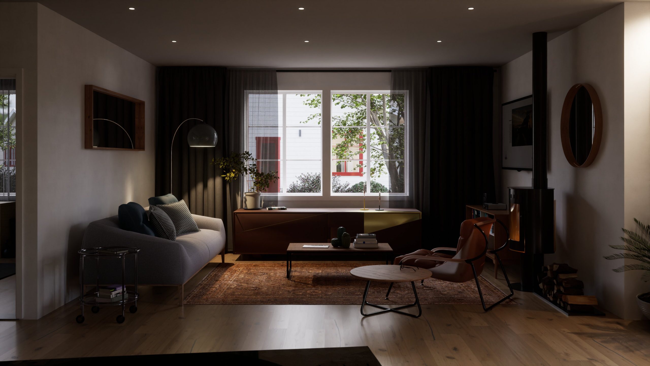 Interior render for new development in Stockholm.