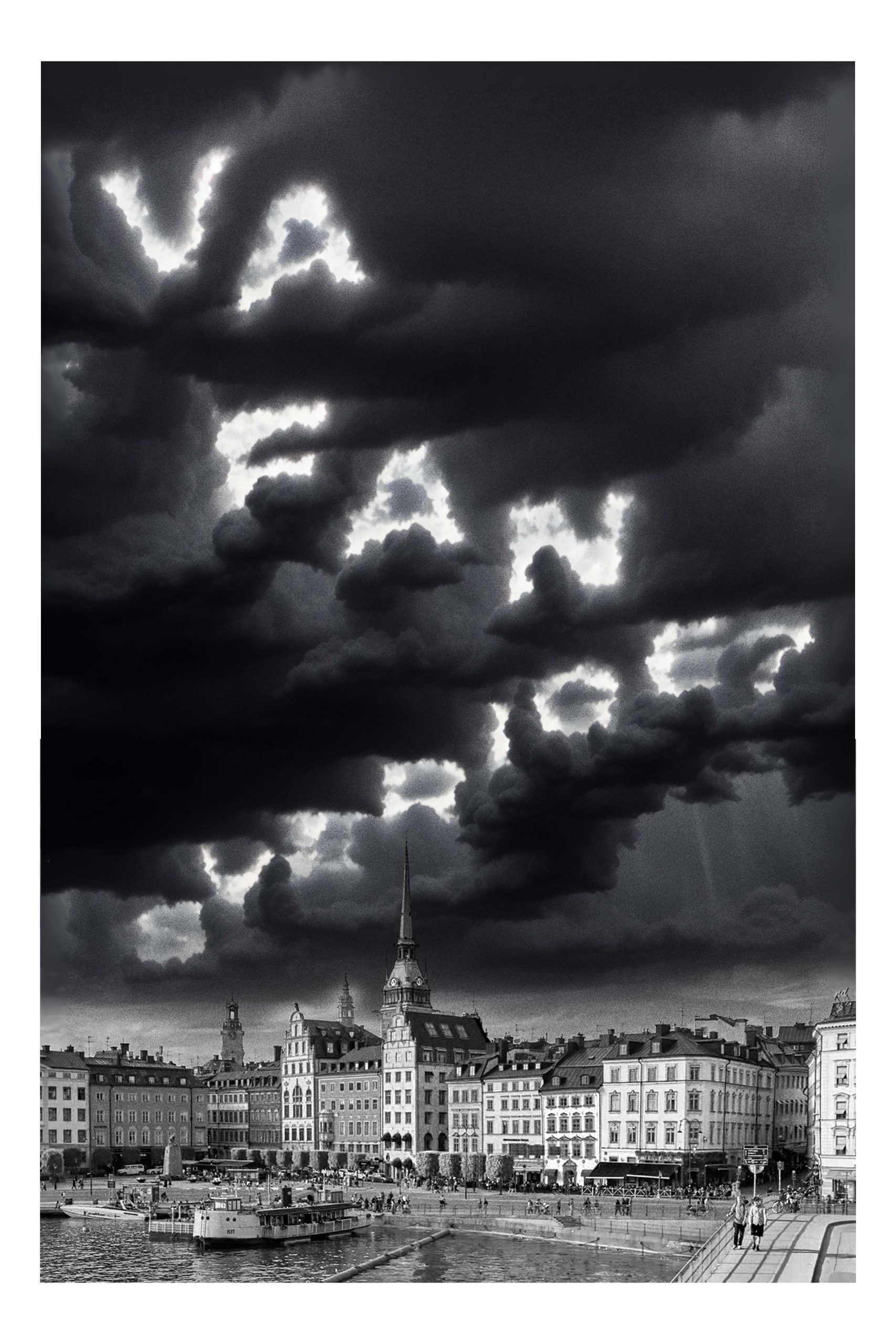 A storm over Stockholm. Made with Ai and Photo.