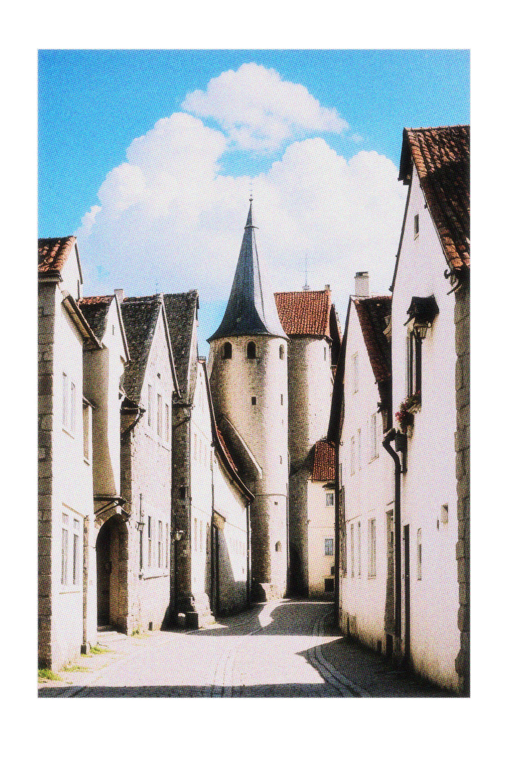 AI generated image / composition of a realistic looking photo of Visby.